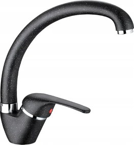 Konyhai Csaptelep Gránit Fekete Magas Kifolyócső