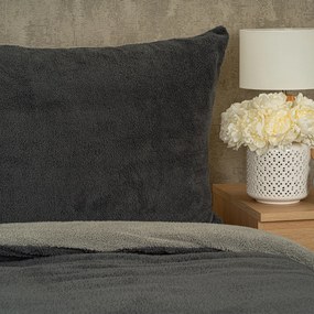 4Home Teddy gyapjú hatású ágyneműhuzat, szürke, 140 x 200 cm, 70 x 90 cm