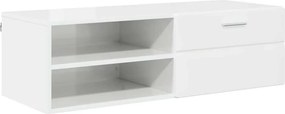 vidaXL Fából Készült Szekrény Magas Fényű Fehér 100,5 x 39 x 30 cm