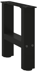 2 db fekete acél dohányzóasztal láb 40 x (30-31) cm