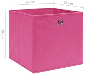 vidaXL 10 db rózsaszín nem szőtt szövet tárolódoboz 28 x 28 x 28 cm
