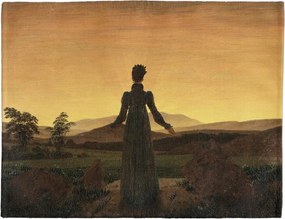 Asztali alátét Nő a lenyugvó nap hátterében Caspar David Friedrich