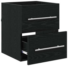 vidaXL Mosdókagyló szekrény Fekete tölgy 38,5 x 41 x 48 cm Faanyag