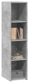 betonszürke szerelt fa magasszekrény 30 x 41 x 124 cm