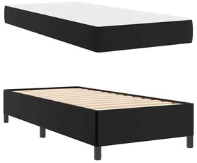 Ágykeret matraccal matracmal Fekete 90 x 190 cm Műbőr