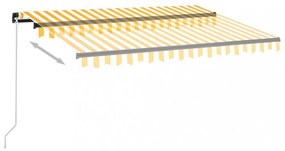 sárga és fehér kézzel kihúzható napellenző 350 x 250 cm