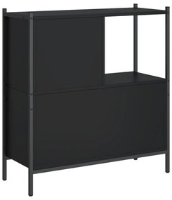 fekete szerelt fa könyvszekrény 72 x 28 x 77,5 cm