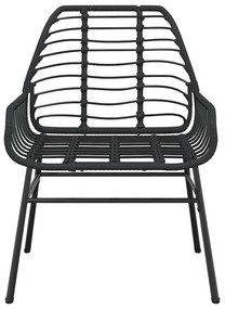 5 részes fekete polyrattan üveg kerti étkezőgarnitúra