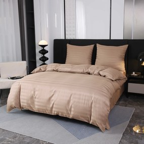 Mikroszálas JASMINE bézs hotel ágyneműhuzat - 2 cm csík, hotel zseb Ágyneműhuzat mérete: 70 x 90 cm | 140 x 200 cm