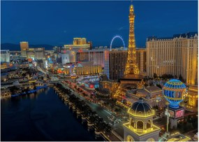 Éjszakai Las Vegas-i kép (üvegen) (70x50 cm)