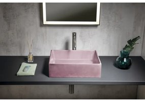 Sapho - Pultba szerelhető mosdó 47,5x36,5 cm beton/rózsaszín