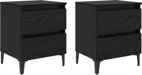 vidaXL Éjjeliszekrény 2 pcs Musta tammi 40 x 35 x 50 cm Faanyag