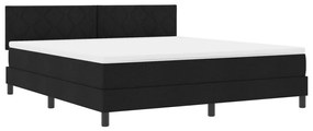 Box Spring Ágy Matraccal &amp; LED Fekete 180x200 cm Szövet