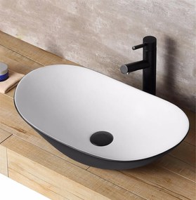 Rea Royal, asztali mosdó 625x360x150 mm, fekete-fehér, REA-U6600