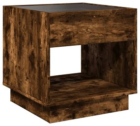 füstös tölgy végtelen hatású LED-es dohányzóasztal 50x50x50 cm