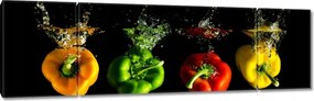Vászonkép 170x50 Négy színes paprika