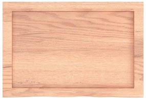 világosbarna kezelt tömör tölgyfa asztallap 60x40x(2-4) cm