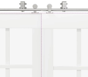 ezüstszínű rozsdamentes acél tolóajtó fémszerelék készlet 366cm