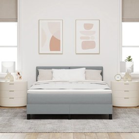 vidaXL Boxspring Ágy Matraccal Világosszürke 140x200 cm Szövet