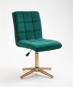 HR7009CROSS Sötétzöld modern velúr szék arany lábbal