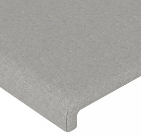 világosszürke szövet LED-es fejtámla 144x5x118/128 cm