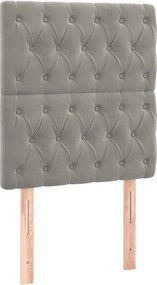 világosszürke bársony fejtámla 80x7x118/128 cm