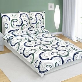 Bellatex Krepp ágynemő Kapka kék, zöld, 140 x 200cm, 70 x 90 cm