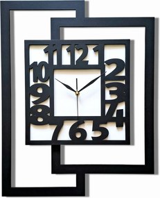 Nagy Modern Falióra Nappaliba, Loftba, Jól Olvasható, Fa,fekete