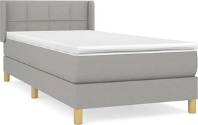 vidaXL világosszürke szövet rugós ágy matraccal 80 x 200 cm