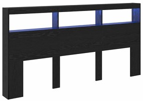 Fejtámla polcokkal Fekete tölgy 200 x 17 x 102 cm Faanyag