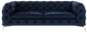 Sötétkék bársony kanapé 225 cm Chelsea – Ropez