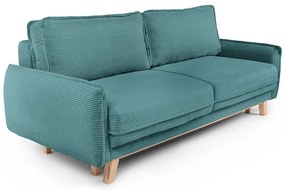 Türkiz kordbársony kinyitható kanapé 218 cm Tori – Bonami Selection
