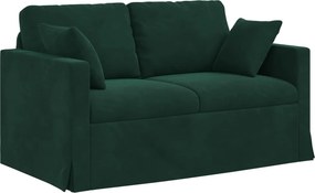vidaXL Kanapé Sötétzöld 138 x 78 x 80 cm Bársony