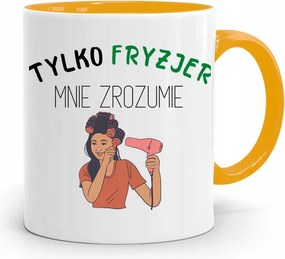 Sárga Fodrász Bögre Csak A Fodrász Fog Megérteni Engem fényképes nyomtatással