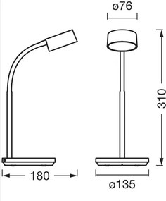 Osram - dimmelhető LED asztali lámpa OFFICE LINE LED/4,8W/230V fekete