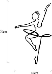 Ballerina fém fali dekoráció, 70×0,15 cm