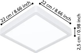 Eglo 901312-LED Mennyezeti lámpatest FUEVA LED/10,5W/230V 2700/4000/6500K 22x22 cm fehér