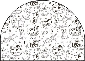 PIPPER. Védő textil falmatrica – Ív – Vidám kutyák Méret: 83x60cm, Indíték: név nélkül