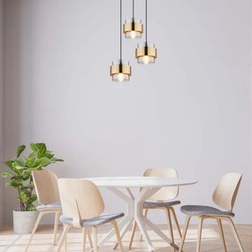 Globo 15560-3H - MILEY 3xE27/60W függeszték fekete/antik réz