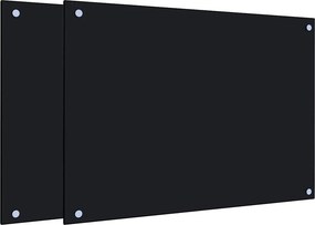 vidaXL 2 db fekete edzett üveg konyhai falburkoló 70 x 50 cm