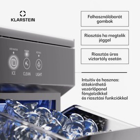 Klarstein Ice Galet, darabos jég készítő, 20 kg/24 ó, Auto-Clean, 2,2 literes víztartály