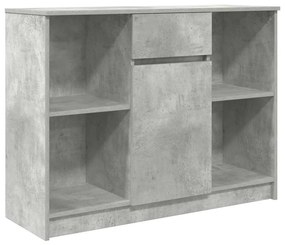 betonszürke szerelt fa tálalószekrény fiókos 101x35x76 cm