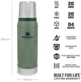 Zöld termosz bögrével 750 ml – Stanley