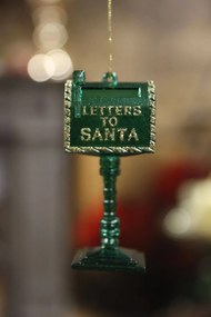 Zöld karácsonyfadísz postaláda 11cm