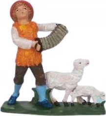 Zenész betlehem figura Harmonika És Bárányok- 10cm magas figurákhoz