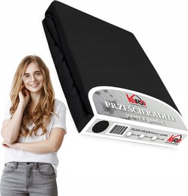 Gumis jersey lepedő 220x200 fekete Constance Karo