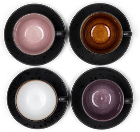 Fekete agyagkerámia csésze szett 4 db-os 240 ml Black/Mix – Bitz