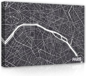 Vászonkép 70x50 Párizs térkép Párizs város minimalizmus geometria Franciaország utazás