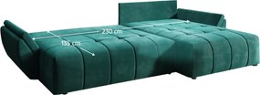 Univerzális ülőgarnitúra, smaragd, BELD ROH