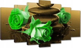 Vászonkép 140x80 Zöld rózsák bronzban